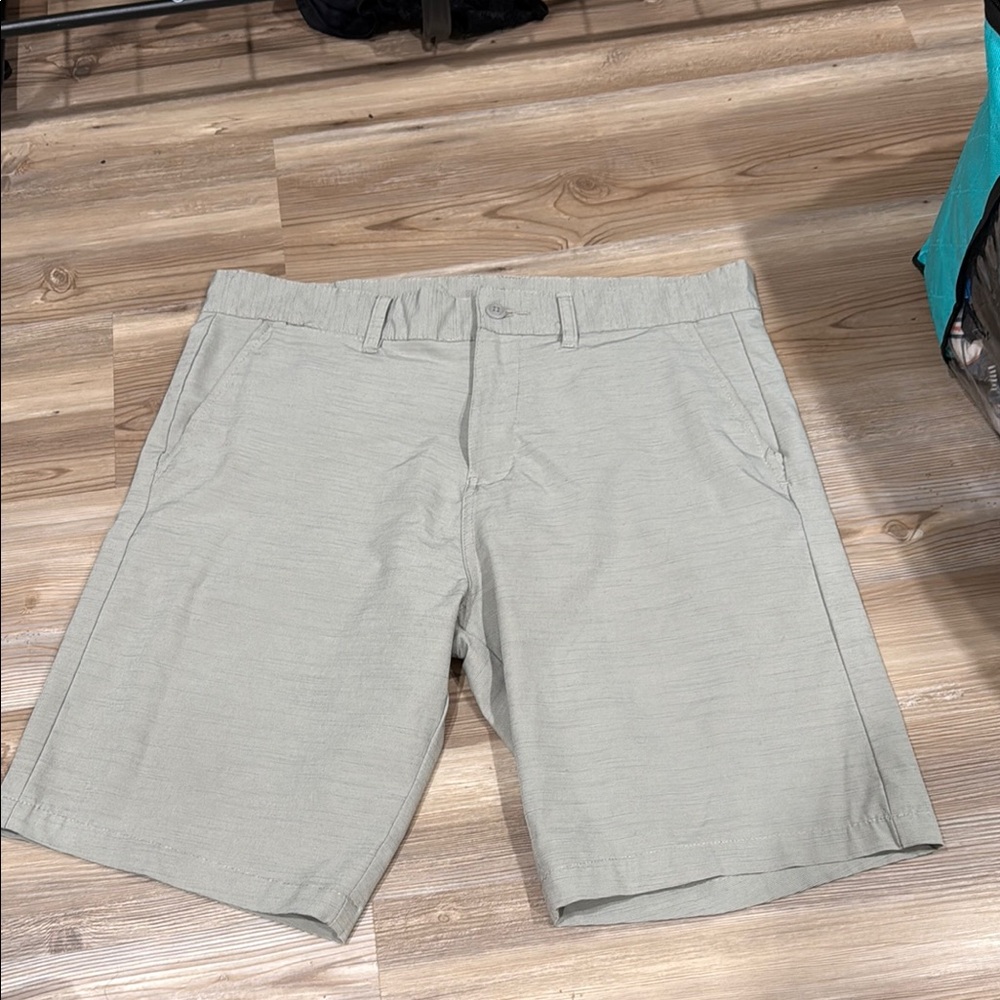 Burnside Tan Flat Front Shorts Casual Wear